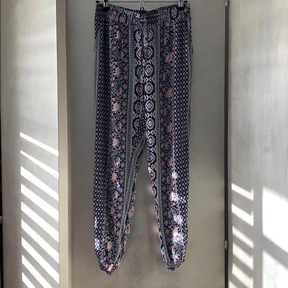 Navy print jogger